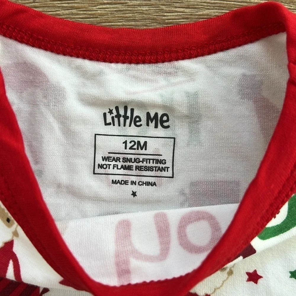 🎄Little Me Baby Boy Bamboo Christmas Ski Pajama Set 12 months